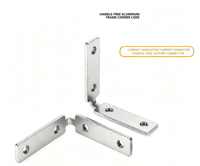 Connecteur d'angle en aluminium plaqué zinc en forme de L pour l'assemblage de portes d'armoires sans poignée