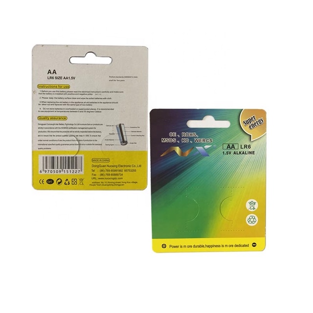 Best Selling 1.5V AA Alkaline Battery LR6 R6 MN1500 AM3 UM3 for Remote Camera Control Dry Cell Battery