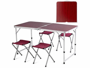 Tavolo da campeggio in alluminio regolabile in altezza portatile leggero pieghevole tavolo da Picnic all'aperto con Design europeo in metallo - Product Image 3