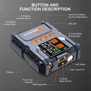 Démarreur portable 12 V pour <span class=keywords><strong>voiture</strong></span> et moto 3000A avec lumière LED et gonfleur de pneus 100 % <span class=keywords><strong>test</strong></span>é - Product Image 4