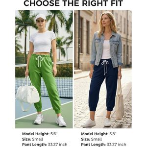 Fisoew Pantalon de jogging capri pour femme avec taille à cordon de serrage et poches, pantalon de yoga - Product Image 6