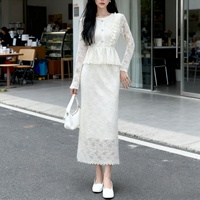Robe élégante en dentelle unie pour femmes grandes tailles, brodée, boutonnée, longueur cheville, printemps