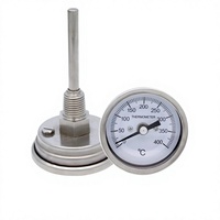 Thermomètre industriel bimétallique en acier inoxydable HUBEN H-24, résistant aux hautes températures, jauge de température pour four, canard rôti
