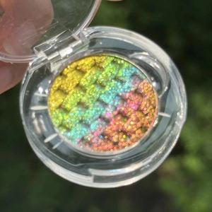 Nuevo diseño de lujo, sombra de ojos individual, patrón tejido, Arco Iris, Multicrom, maquillaje de ojos secos pigmentados, paleta de sombras de ojos que cambia de Color - Product Image 6