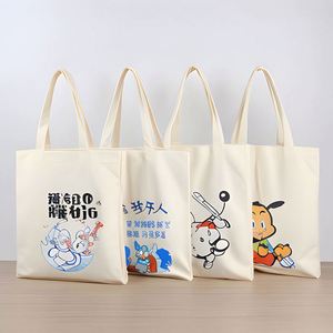 Promotional Personalized Cotton Canvas Tote Bags Reusable Shopping Bags with Custom Printed Logo Blank Plain Design