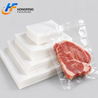 Sac d'emballage sous vide transparent à trois soudures latérales de qualité alimentaire avec option de logo personnalisé pour la conservation alimentaire commerciale