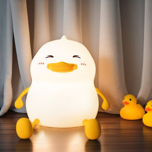 Mini Tisch lampe mit Telefon halter Touch Switch Powered <span class=keywords><strong>Toy</strong></span> Geschenk für Kinderzimmer Niedliche wiederauf ladbare Silikon Ente Nachtlicht - Product Image 1
