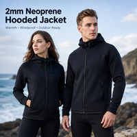 Veste à capuche en néoprène 2 mm du fabricant, coupe-vent et thermique, en stock
