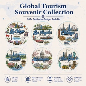 Assiette en céramique souvenir de <span class=keywords><strong>Las</strong></span> <span class=keywords><strong>Vegas</strong></span>, États-Unis, motif dessin animé des monuments de la ville, pour décoration, personnalisable OEM ODM, vente en gros - Product Image 5