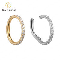 Zwo — anneau articulé en acier Zircon cubique, avec charnière, bijou pour le nez et le Piercing, vente en gros