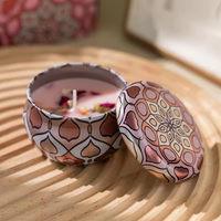 Boîtes à bougies vides avec couvercle, porte-mèches ronds en fer blanc pour la fabrication de bougies, pots à bougies avec de jolis motifs