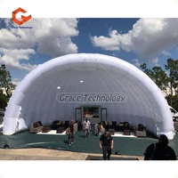 Festival de musique Fond de scène gonflable blanc Tente gonflable Igloo Air Dome Auvent Décoration extérieure