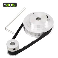 YouQi Kit Sabuk Katrol Waktu Aluminium, Katrol Roda Sinkron GT2 dengan Kunci Pas Allen