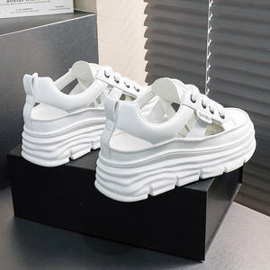 W3607 Mocassins d'été pour femmes, nouvelles chaussures à plateforme ajourées, sandales décontractées polyvalentes et tendance, respirantes à semelle épaisse - Product Image 3