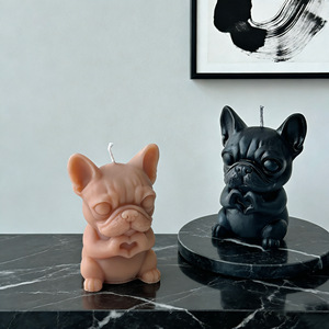 Linda vela perfumada con forma de corazón y animales, figura de rana, tortuga, bulldog, adorno de escritorio para decoración del hogar, regalo navideño - Product Image 2