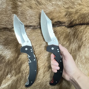 FLISSA Couteau Pliant de Poche en Acier D2 avec Manche en G10, Couteau