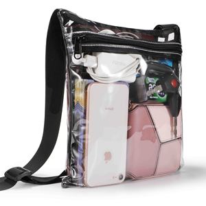 Borsa Portatile Trasparente <span class=keywords><strong>e</strong></span> Nera con Cerniera all'Ingrosso per Donna, Pochette Trasparente per Viaggi, Concerti, Sport, Spiaggia ed Eventi allo Stadio - Product Image 2