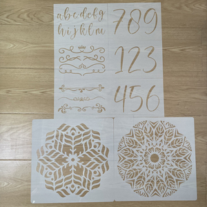 Plantilla de bienvenida, decoración de tamaño personalizado, <span class=keywords><strong>plantillas</strong></span> de dibujo de pintura DIY <span class=keywords><strong>para</strong></span> piedras, suelo, <span class=keywords><strong>pared</strong></span>, azulejo, tela de madera - Product Image 3