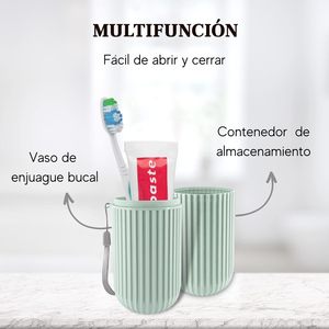 New Plastic Eco-Friendly Modern Two-piece Portable Multi-color <b>Toothbrush</b> Mouthwash Cup <b>Holder</b> Case Travel Hotel Bathroom Set - Product Image 2