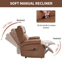 Manuel Durable 155 °   Fauteuil inclinable avec massage et chaleur, siège large de 22,2 pouces, montage facile, en similicuir ciré camel