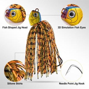 Jupe en silicone Leurre de pêche avec simulation 3D Fish Eyes <span class=keywords><strong>Chatter</strong></span> <span class=keywords><strong>Bait</strong></span> Fish Jig Head Buzz <span class=keywords><strong>Bait</strong></span> avec crochets d'assistance - Product Image 2