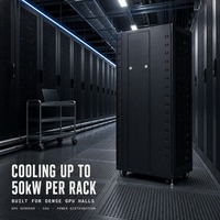 Armoire de refroidissement liquide 48U pour centre de données, solution rack avec CDU, baies réglables 19 pouces pour serveur AI GPU