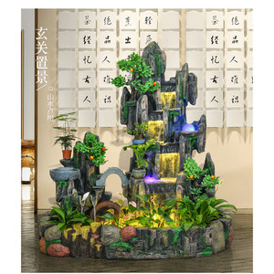 Fuente de rocalla artificial con flujo de agua y función de humidificación para decoración de sala de estar u oficina - Product Image 4