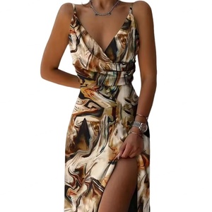 Nouvelle Robe Longue Décontractée et Élégante en Mousseline pour Femme avec Taille Naturelle, Imprimé Numérique et Tissu Tissé – Collection Été - Product Image 3