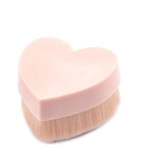 Cerdas sintéticas personalizadas, pelo rosa en forma de corazón, brocha de maquillaje <span class=keywords><strong>Kabuki</strong></span> individual, Etiqueta Privada, fábrica - Product Image 4