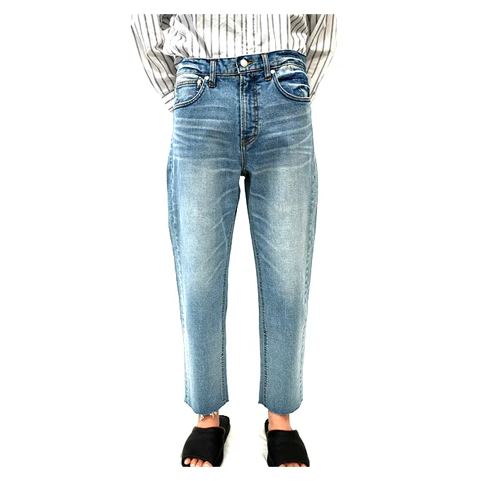 Loose baggy eco friendly high waist casual loose straight wide leg jeans for women
