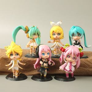 10CM 6PCS/SET Figurines d'anime mignonnes pour filles, figurines Megurin Luka Kagamine, jouets, poupées, figurines de manga Sakura Miku - Product Image 2