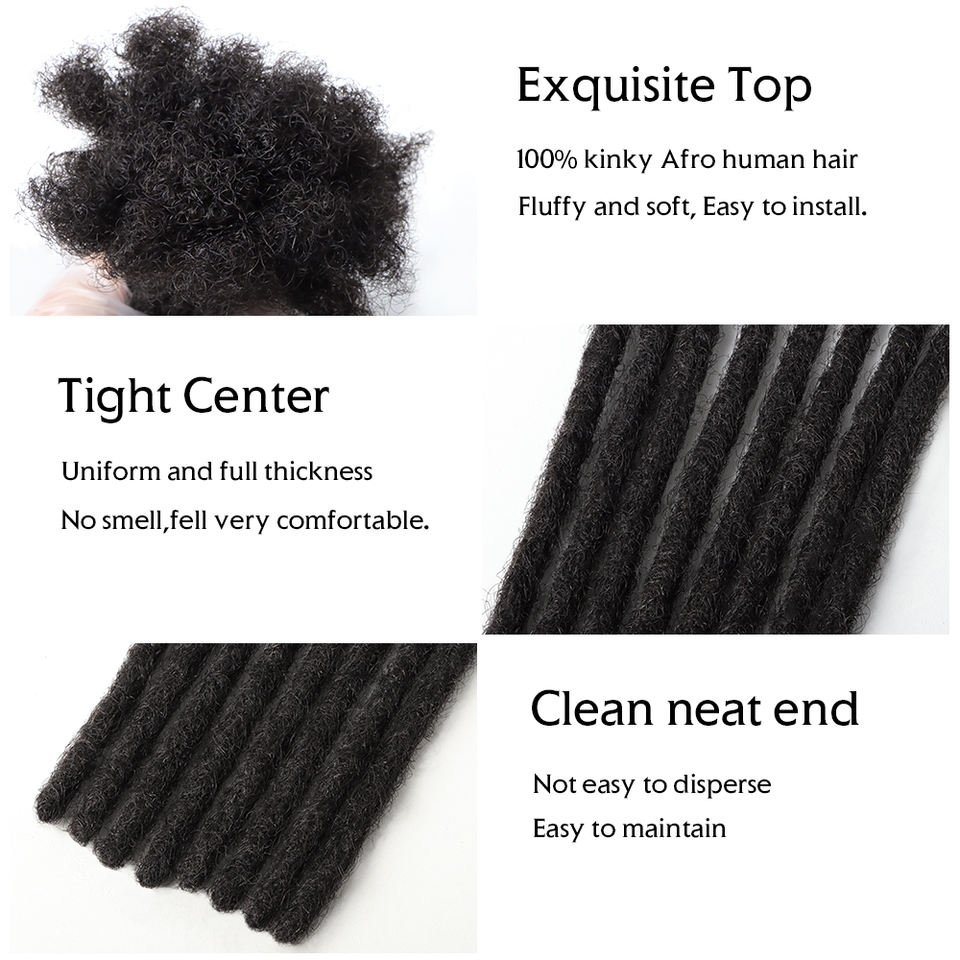 vast Dreads Natural Black 100% Human Hair Dread Locks Extensions Handmade Dreadlock Human Hair