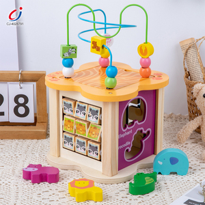 Juguete Educativo Temprano Montessori Chengji, Juguete <span class=keywords><strong>de</strong></span> Madera <span class=keywords><strong>para</strong></span> el Desarrollo Intelectual del Bebé, Cubo <span class=keywords><strong>de</strong></span> Actividades <span class=keywords><strong>de</strong></span> Madera <span class=keywords><strong>con</strong></span> Cuentas y Laberinto, Diseño <span class=keywords><strong>de</strong></span> Dibujos Animados - Product Image 3