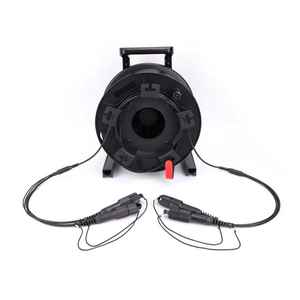 Exterior MM OM3 2x LC Duplex 4 núcleos Broadcast Cable de fibra óptica Chaqueta flexible reforzada de acero con carretes de cable desplegables - Product Image 4