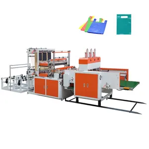 Full Automatic 6 Lines Heavy Duty T-shirt Bag Making Machine with Auto Punching Unit