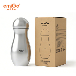 Botella de Acero Inoxidable de Doble Pared con Aislamiento EmiGo de 355 ml (12 fl.oz), Diseño Ergonómico, Botella de Viaje BowlingSip - Product Image 6