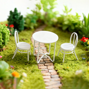 Ensemble de décoration miniature pour maison de poupée, comprenant une table basse et des chaises en fer forgé, accessoires de scène miniature pour maison de poupée <span class=keywords><strong>Bjd</strong></span>, paysage miniature - Product Image 3
