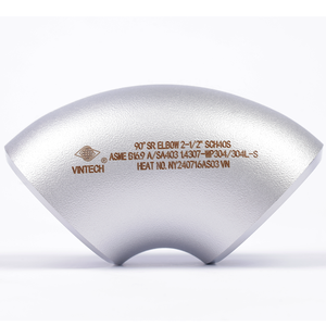 Coude à 90 degrés à tête ronde en acier inoxydable, courbe standard ASME B16.9 A SA403, sans soudure ou soudé - Product Image 4