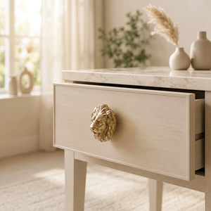 AK Brass Lion Head Metal <b>Wardrobe</b> Knob Gold Finish Wholesale Price Cabinet Dresser Furniture Handle Decorative <b>Hardware</b> - Product Image 2