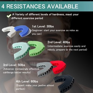 Biểu Tượng Tùy Chỉnh Màu Xanh Và Màu Đỏ Mực Nâng Cao Trên Khuôn Mặt Exerciser Silica Gel Miệng Hàm Tập Thể Dục Bài Tập Công Cụ Cho Các Jawline - Product Image 5