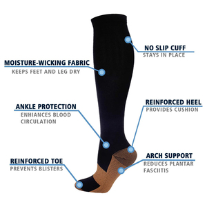 Chaussettes de compression pour femmes et hommes, circulation - Idéal pour la course à pied médicale, les athlètes - Product Image 4