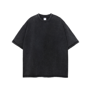 เสื้อยืดโอเวอร์ไซส์แขนสั้นผ้าฝ้าย 100% 275 GSM สไตล์วินเทจลายบาติกฟอกสี พร้อมโลโก้สั่งทำ สำหรับผู้ชาย - Product Image 1