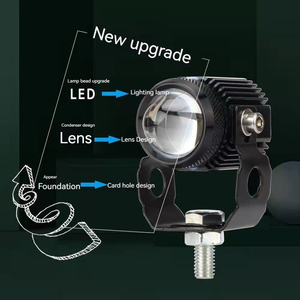 Feux LED pour moto, phare LED pour moto, phare double couleur à effet œil de poisson, mini feux de route pour moto - Product Image 5