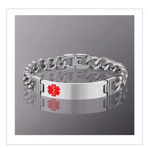 외과 용 등급 <span class=keywords><strong>316L</strong></span> 스테인레스 스틸 저자 극성 팔찌 OEM/ODM 새겨진 의료 보석 남성용 여성용 선물 - Product Image 1