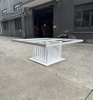 Base de Mesa de Metal Blanca de Estilo Industrial, Estructura de Mesa Cuadrada Moderna para Bodas, Banquetes, Hoteles, Personalizable