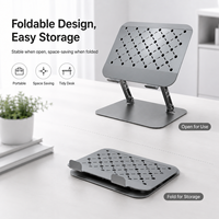 Nouveau support pour ordinateur portable multi-angles en alliage d'aluminium avec ventilation, conforme aux normes CE et RoHS, idéal pour le travail de designer et les tablettes
