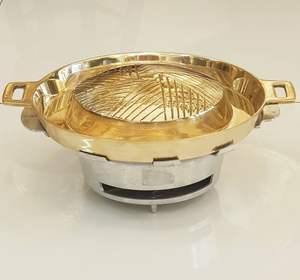 Sartén Mookata de latón #16 (29cm) de Tailandia Latón Mookata Premium BBQ Pan Artesanía Producto más vendido de la fábrica de Tailandia - Product Image 4