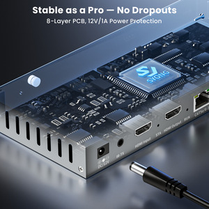 Syong 1 trong 8 ra 4K 60Hz <span class=keywords><strong>HDMI</strong></span> 2.0 <span class=keywords><strong>USB</strong></span> KVM Extender Splitter trên Ethernet 60m 1x8 IR từ xa, video và âm thanh trên Cat6 PoC vòng lặp - Product Image 5