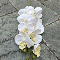 Orchidées en latex de qualité supérieure, 9 têtes, orchidée blanche, toucher réaliste, Phalaenopsis