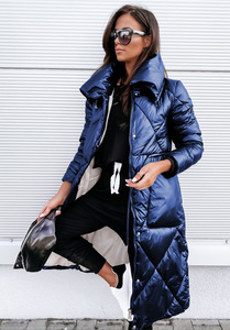Temperament Commuter Lapel Top Chaqueta acolchada de manga larga con cremallera <span class=keywords><strong>Abrigos</strong></span> largos de gran tamaño para <span class=keywords><strong>mujer</strong></span> - Product Image 5